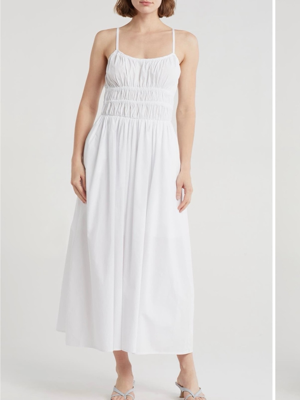 Wishlist Apparel White Smocked Bodice Maxi Dress - NWOT, Women